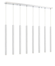 Forest 8 Light 44.25" Linear Pendant, 24" Tall in Chrome