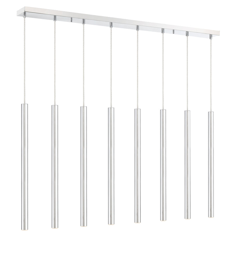 Forest 8 Light 44.25" Linear Pendant, 24" Tall in Chrome