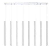 Forest 8 Light 44.25" Linear Pendant, 24" Tall in Chrome