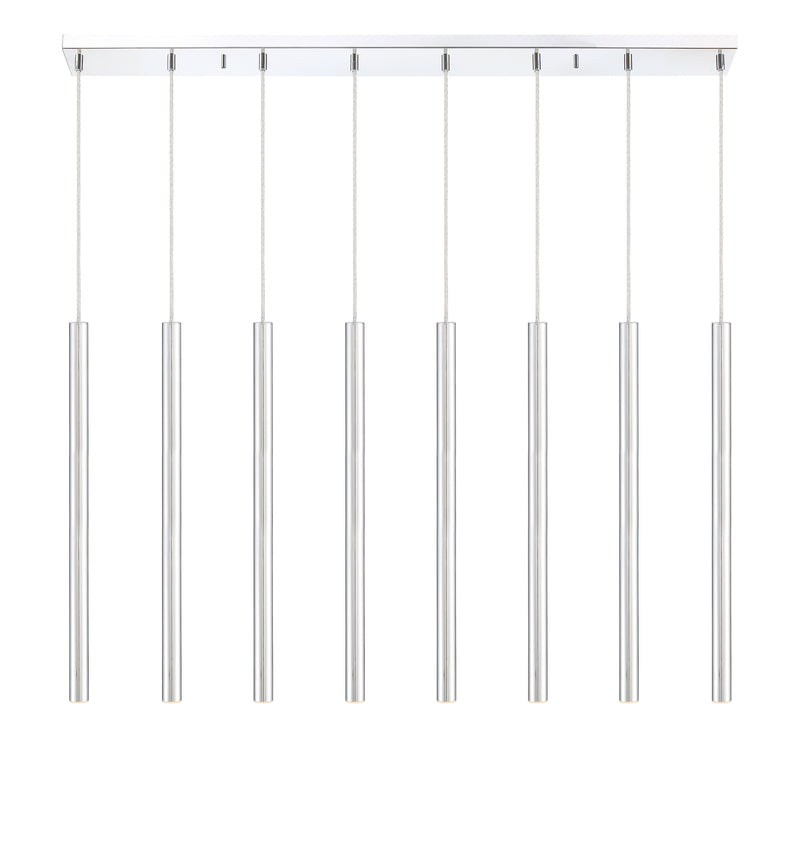 Forest 8 Light 44.25" Linear Pendant, 24" Tall in Chrome