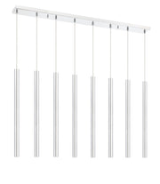 Forest 8 Light 44.25" Linear Pendant, 24" Tall in Chrome