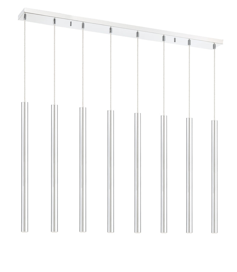 Forest 8 Light 44.25" Linear Pendant, 24" Tall in Chrome
