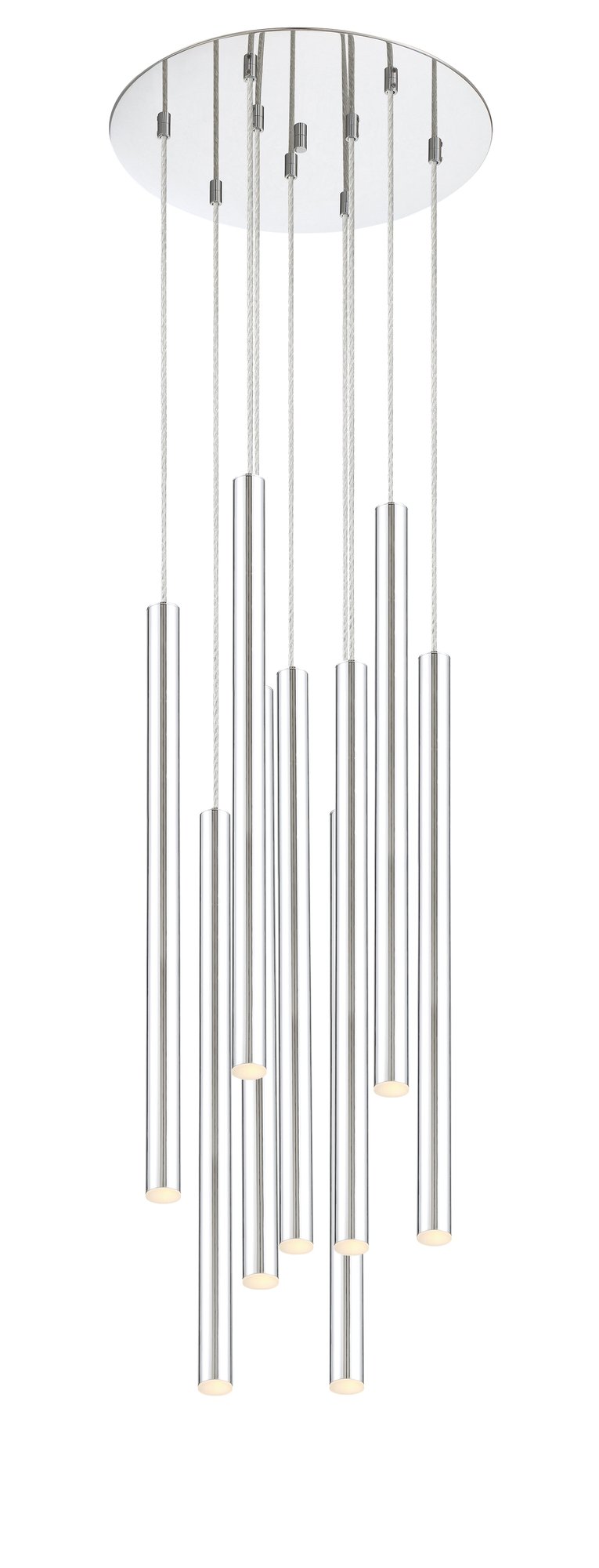 Forest 9 Light 16" Pendant, 24" Tall in Chrome