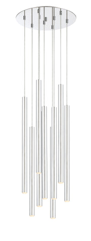 Forest 9 Light 16" Pendant, 24" Tall in Chrome