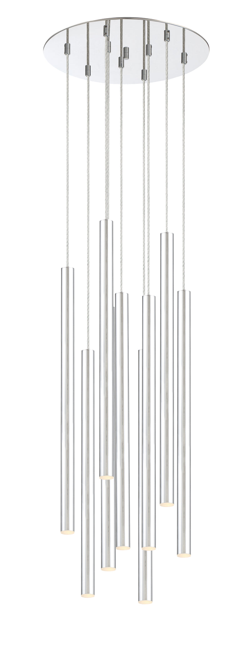 Forest 9 Light 16" Pendant, 24" Tall in Chrome