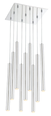 Forest 9 Light 14" Pendant, 24" Tall in Chrome