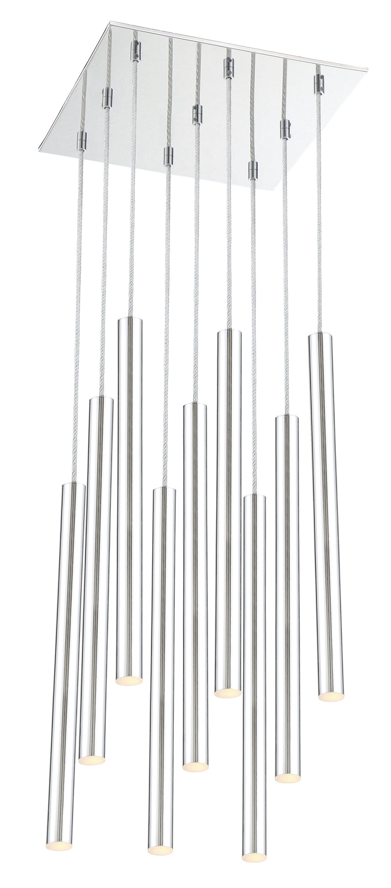 Forest 9 Light 14" Pendant, 24" Tall in Chrome