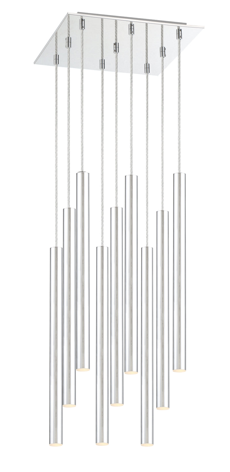 Forest 9 Light 14" Pendant, 24" Tall in Chrome