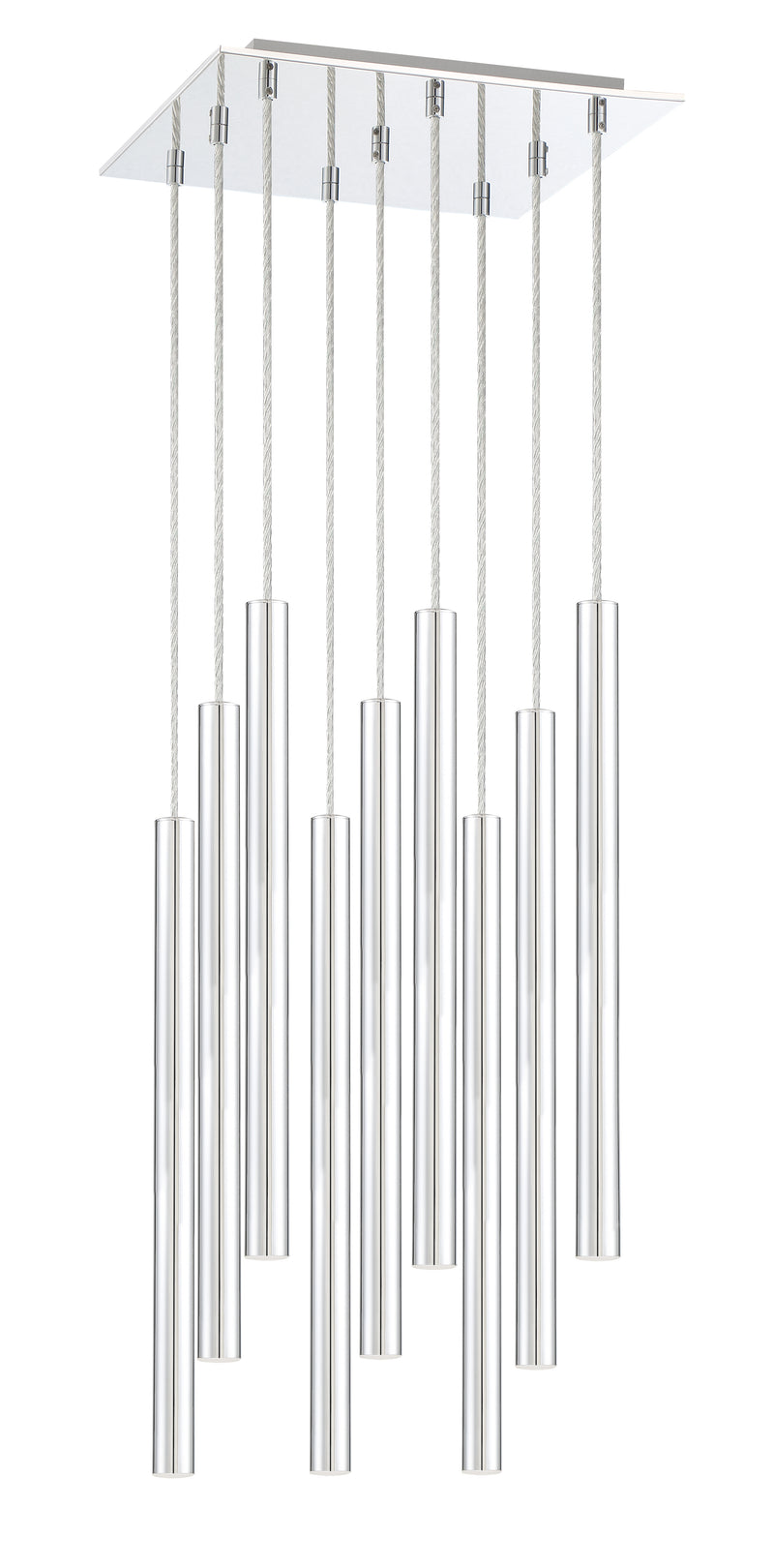 Forest 9 Light 14" Pendant, 24" Tall in Chrome
