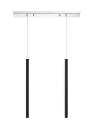 Forest 2 Light 30" Linear Pendant, 24" Tall in Chrome