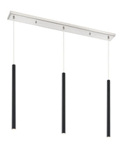 Forest 3 Light 46" Linear Pendant, 24" Tall in Brushed Nickel