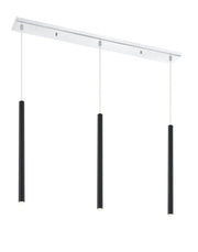 Forest 3 Light 46" Linear Pendant, 24" Tall in Chrome