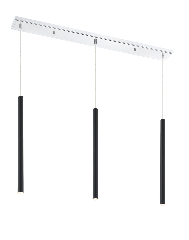 Forest 3 Light 46" Linear Pendant, 24" Tall in Chrome