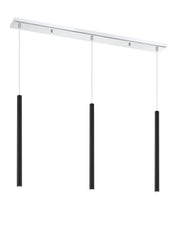 Forest 3 Light 46" Linear Pendant, 24" Tall in Chrome