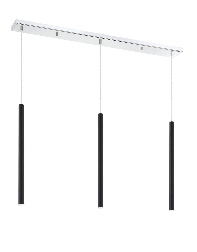 Forest 3 Light 46" Linear Pendant, 24" Tall in Chrome