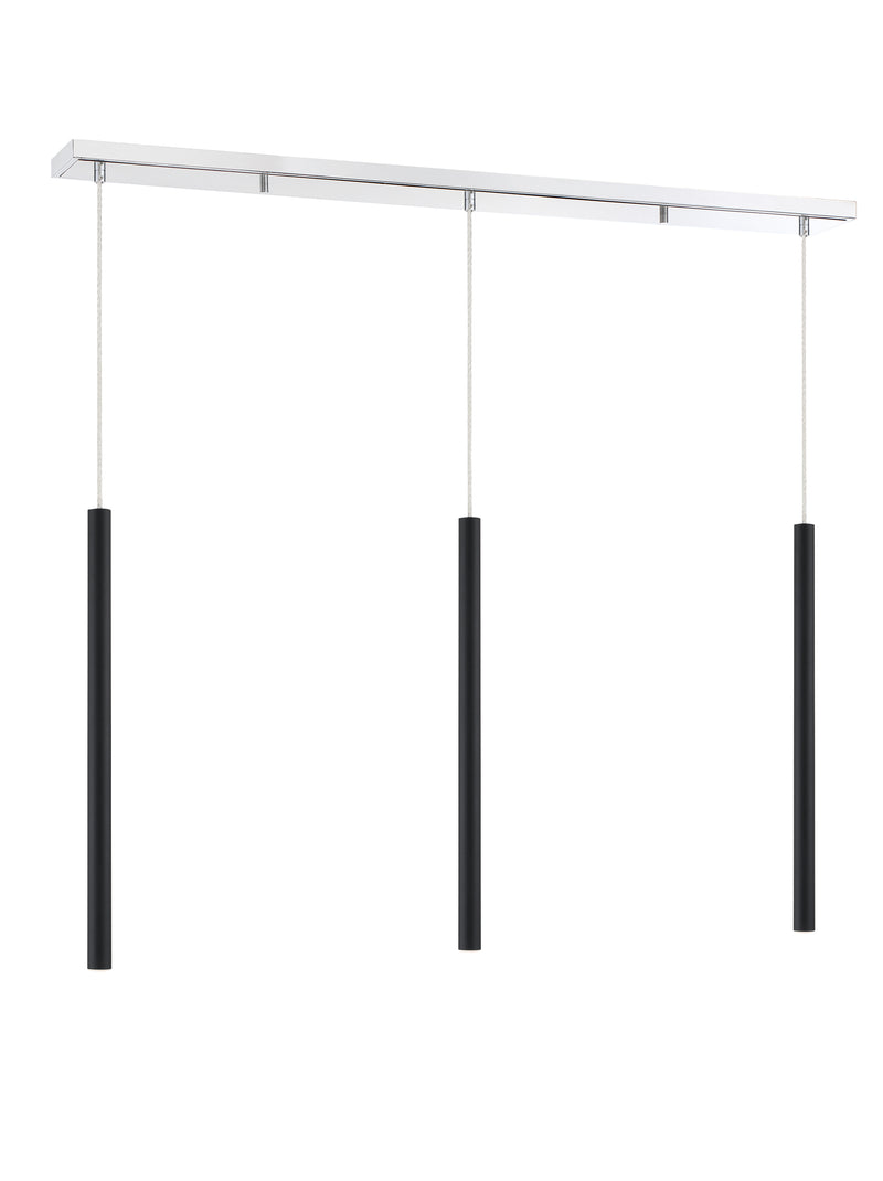 Forest 3 Light 46" Linear Pendant, 24" Tall in Chrome