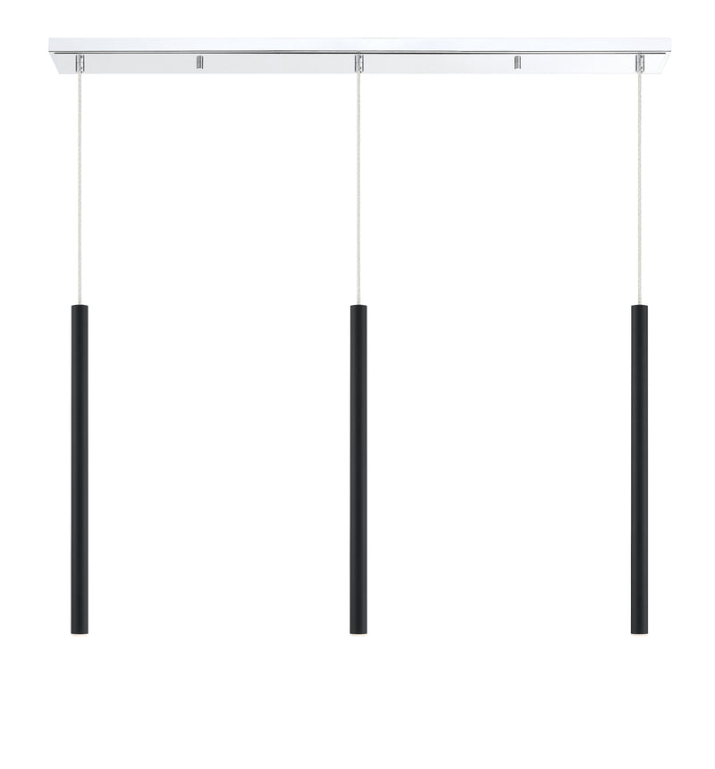 Forest 3 Light 46" Linear Pendant, 24" Tall in Chrome