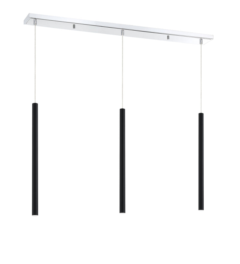 Forest 3 Light 46" Linear Pendant, 24" Tall in Chrome
