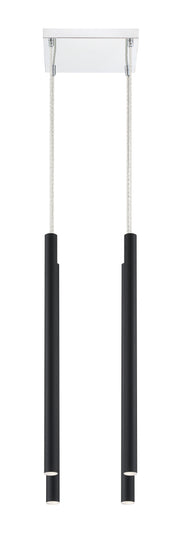 Forest 4 Light 9.5" Pendant, 24" Tall in Matte Black