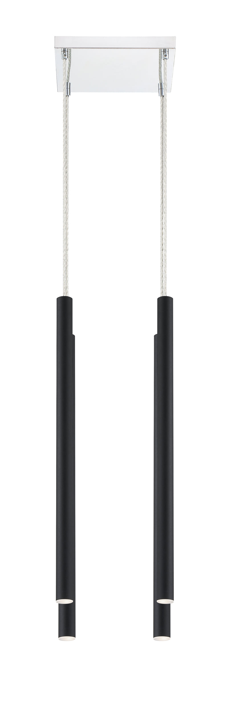 Forest 4 Light 9.5" Pendant, 24" Tall in Matte Black