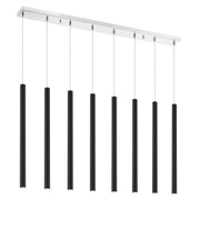 Forest 8 Light 44.25" Linear Pendant, 24" Tall in Matte Black