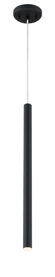 Forest 1 Light 4.75" Pendant, 917 Series, 24" Tall in Matte black