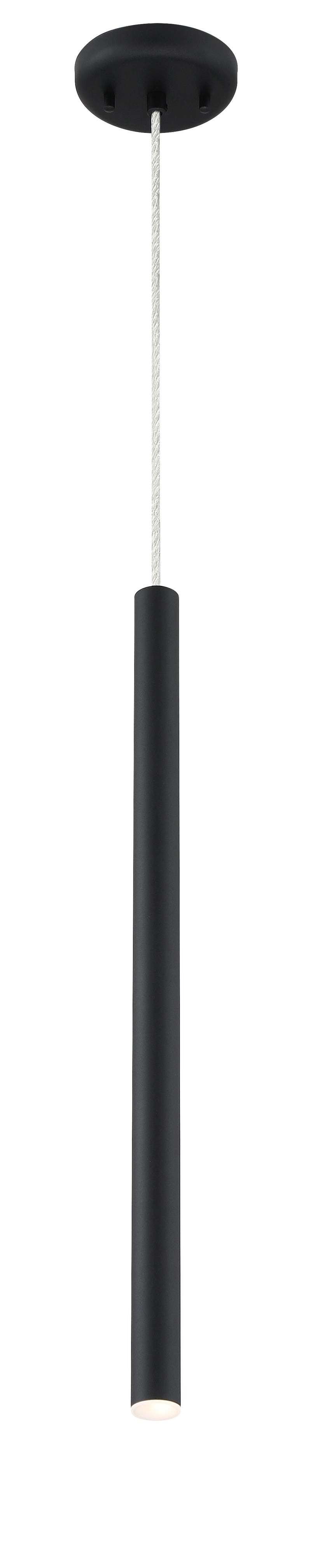 Forest 1 Light 4.75" Pendant, 917 Series, 24" Tall in Matte black