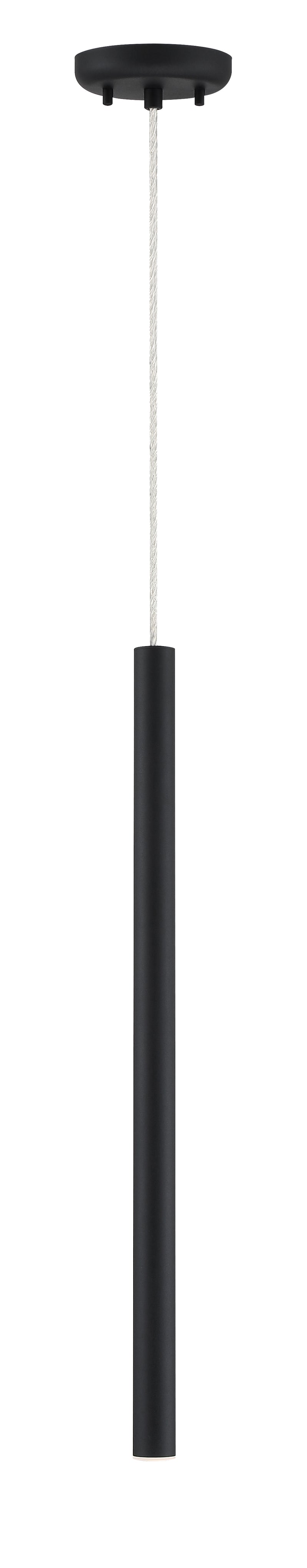 Forest 1 Light 4.75" Pendant, 917 Series, 24" Tall in Matte black