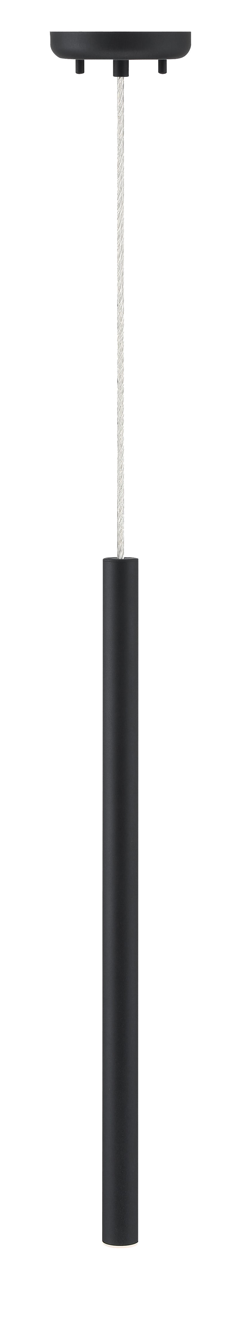 Forest 1 Light 4.75" Pendant, 917 Series, 24" Tall in Matte black