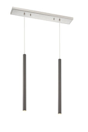 Forest 2 Light 30" Linear Pendant, 24" Tall in Brushed Nickel