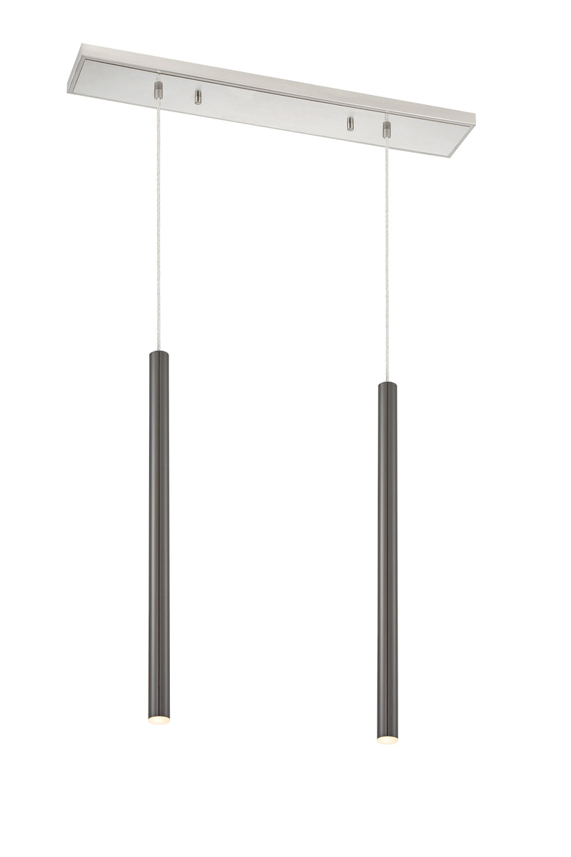 Forest 2 Light 30" Linear Pendant, 24" Tall in Brushed Nickel