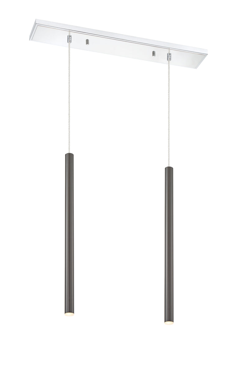 Forest 2 Light 30" Linear Pendant, 24" Tall in Chrome