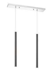 Forest 2 Light 30" Linear Pendant, 24" Tall in Chrome