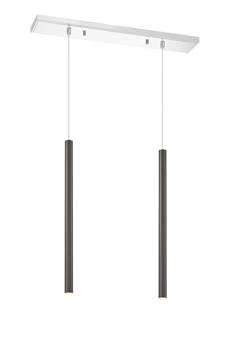 Forest 2 Light 30" Linear Pendant, 24" Tall in Chrome