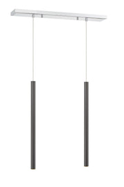 Forest 2 Light 30" Linear Pendant, 24" Tall in Chrome
