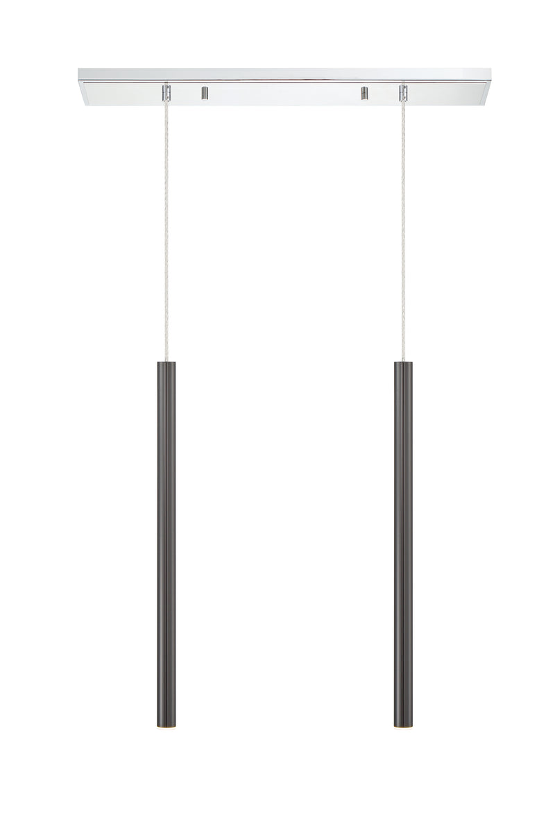 Forest 2 Light 30" Linear Pendant, 24" Tall in Chrome