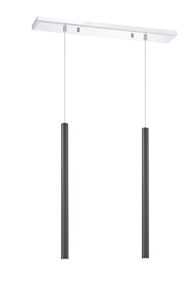 Forest 2 Light 30" Linear Pendant, 24" Tall in Chrome