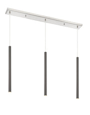 Forest 3 Light 46" Linear Pendant, 24" Tall in Brushed Nickel