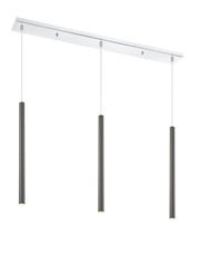 Forest 3 Light 46" Linear Pendant, 24" Tall in Chrome