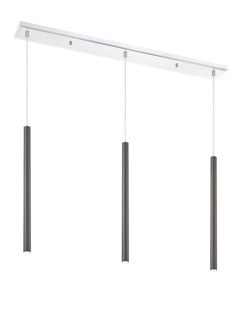 Forest 3 Light 46" Linear Pendant, 24" Tall in Chrome