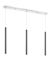 Forest 3 Light 46" Linear Pendant, 24" Tall in Chrome