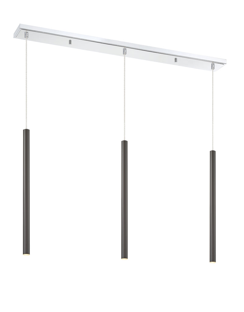 Forest 3 Light 46" Linear Pendant, 24" Tall in Chrome
