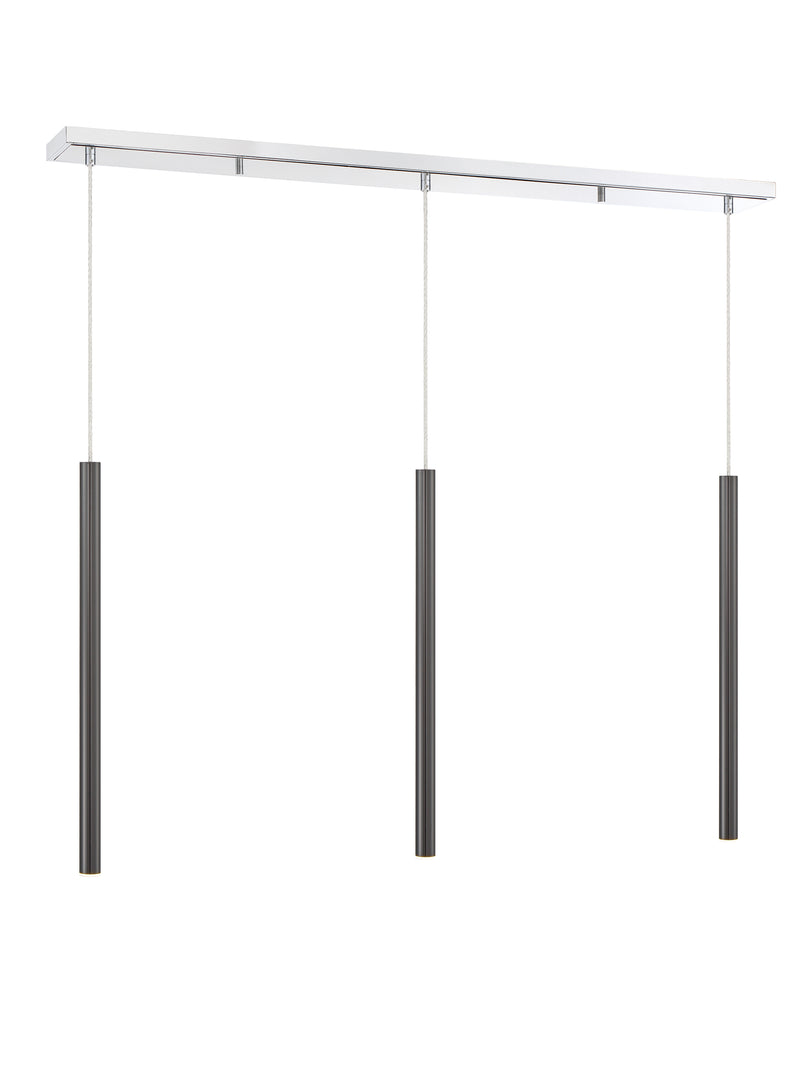 Forest 3 Light 46" Linear Pendant, 24" Tall in Chrome