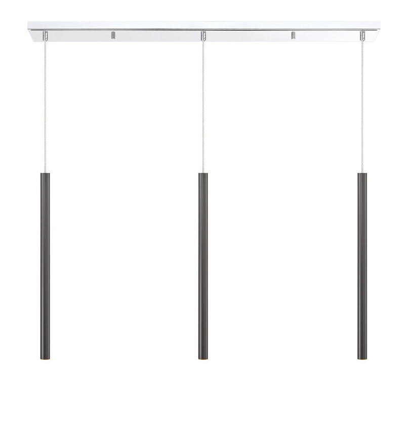 Forest 3 Light 46" Linear Pendant, 24" Tall in Chrome