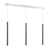 Forest 3 Light 46" Linear Pendant, 24" Tall in Chrome