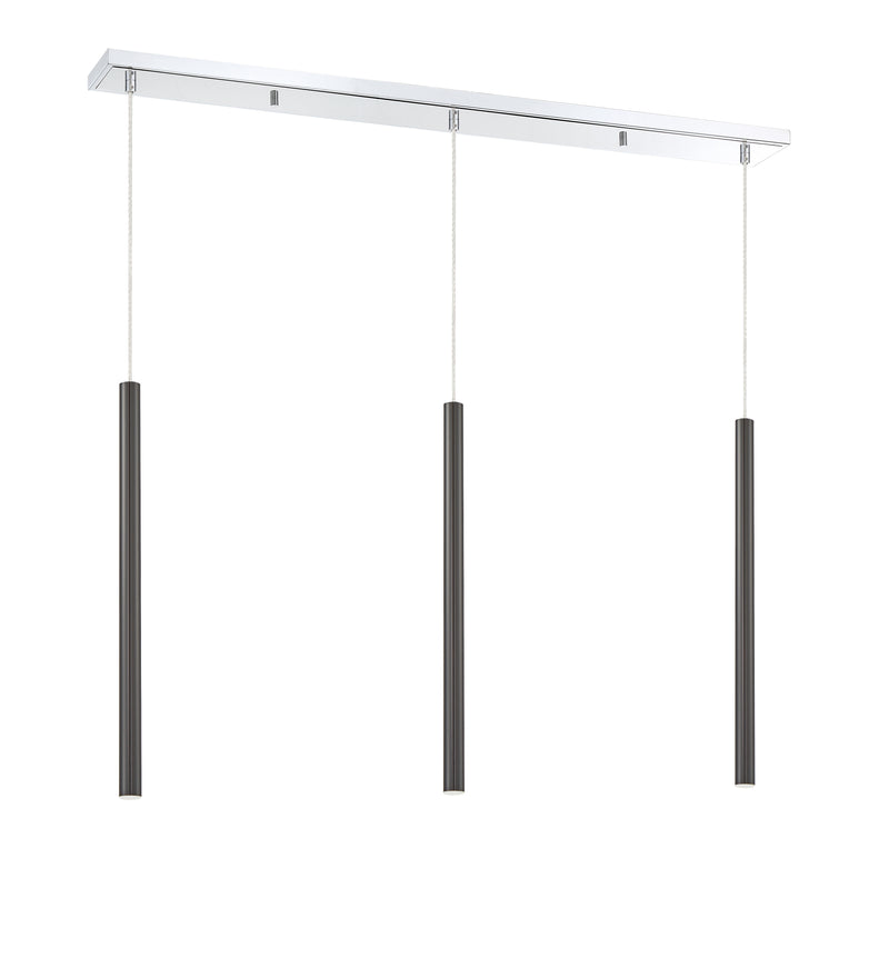 Forest 3 Light 46" Linear Pendant, 24" Tall in Chrome