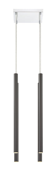 Forest 4 Light 9.5" Pendant, 24" Tall in Pearl Black