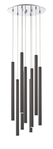 Forest 9 Light 16" Pendant, 24" Tall in Pearl Black