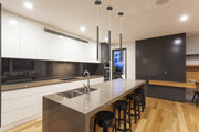 Forest 1 Light 4.75" Pendant, 917 Series, 24" Tall in Pearl Black in a room setting