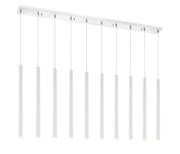 Forest 10 Light 56.5" Linear Pendant, 24" Tall in Matte White